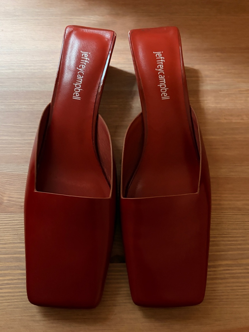 Jeffrey Campbell Red Square-Toe Mule Clogs - Picture 6 of 7